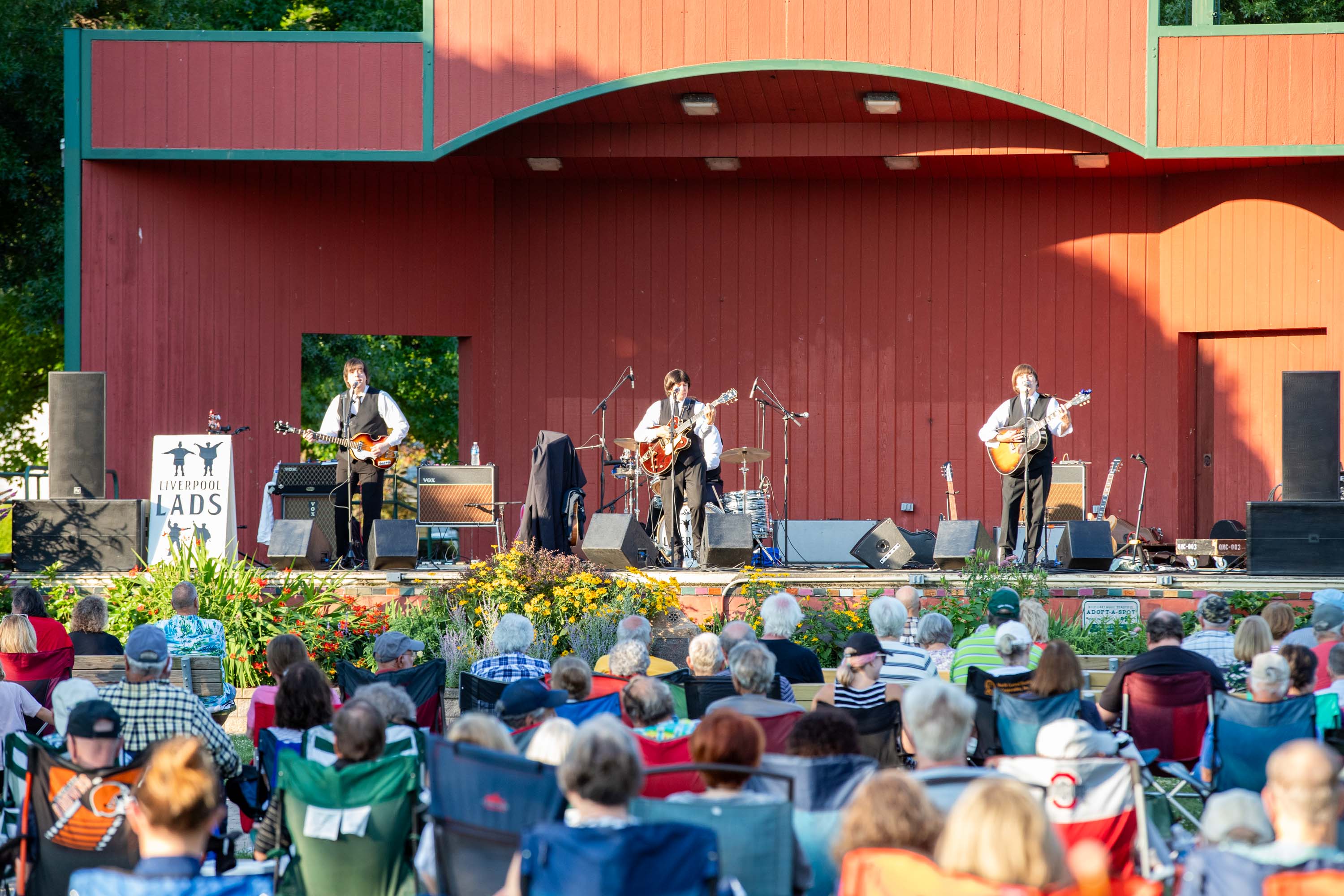 The Liverpool Lads perform at Concerts in the Park.