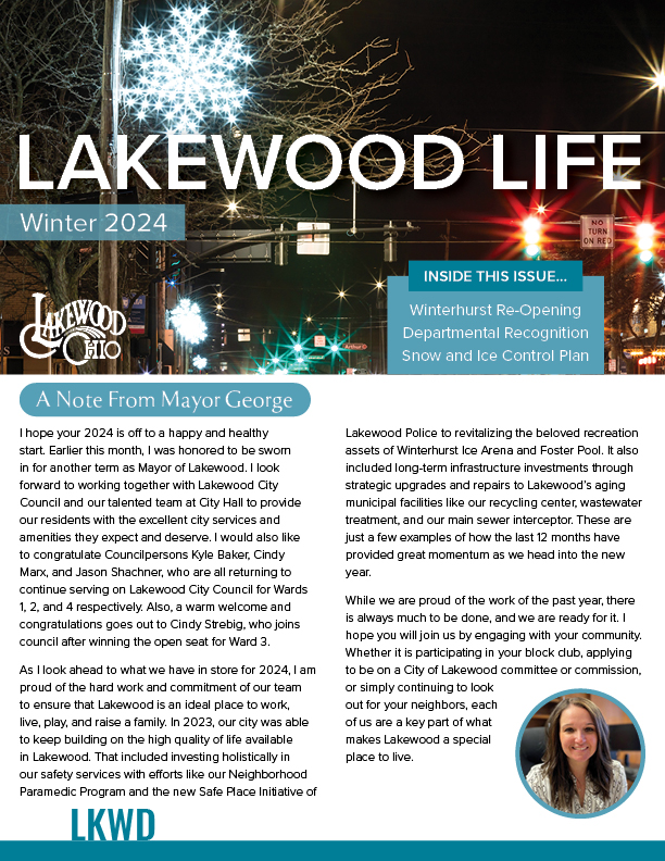Cover page of Lakewood Life Winter 2024 issue.
